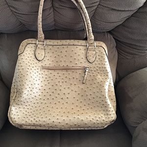 Large shoulder/handbag, tan, hobnail pattern